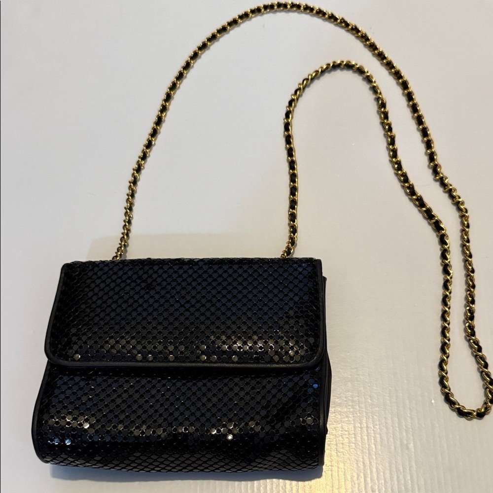 Whiting & Davis Black Mesh Crossbody Bag